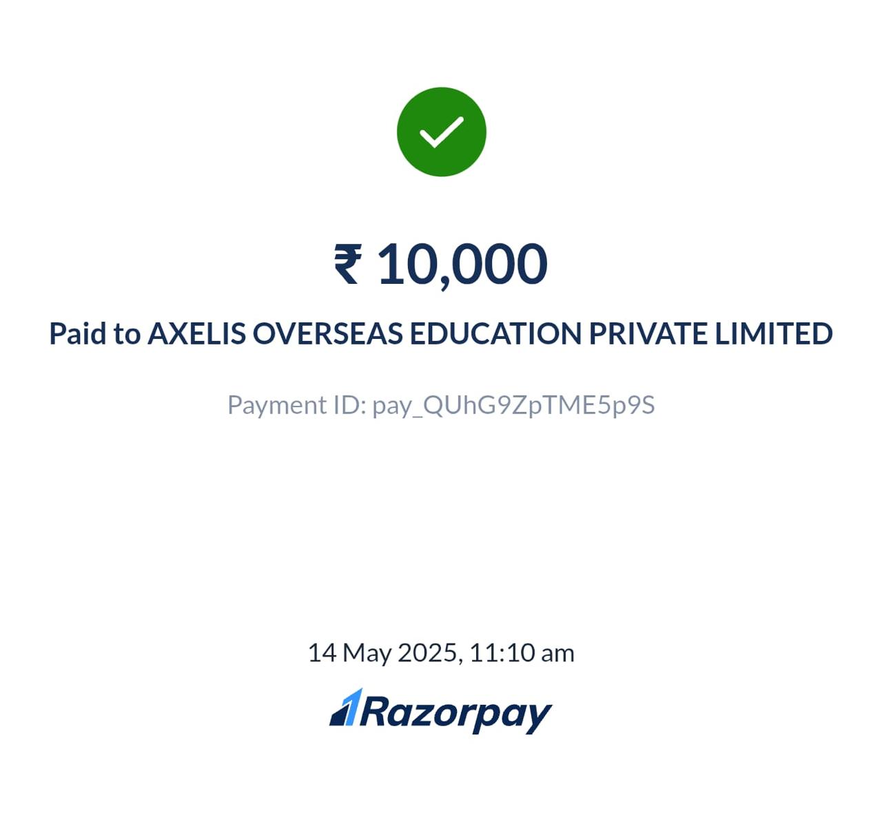 Razorpay payment proof 3
